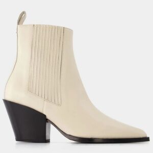 Aeyde Kate Nappa Leather Ankle Cowboy Creamy Boots